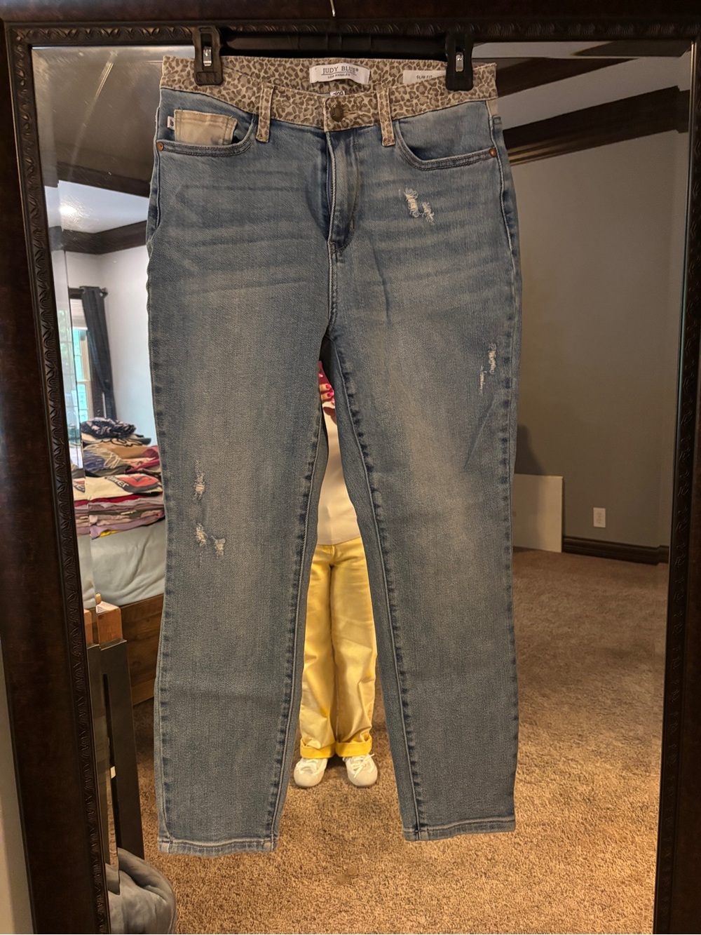 Judy Blue Light Blue Straight Leg Jeans with Subtle Distressing